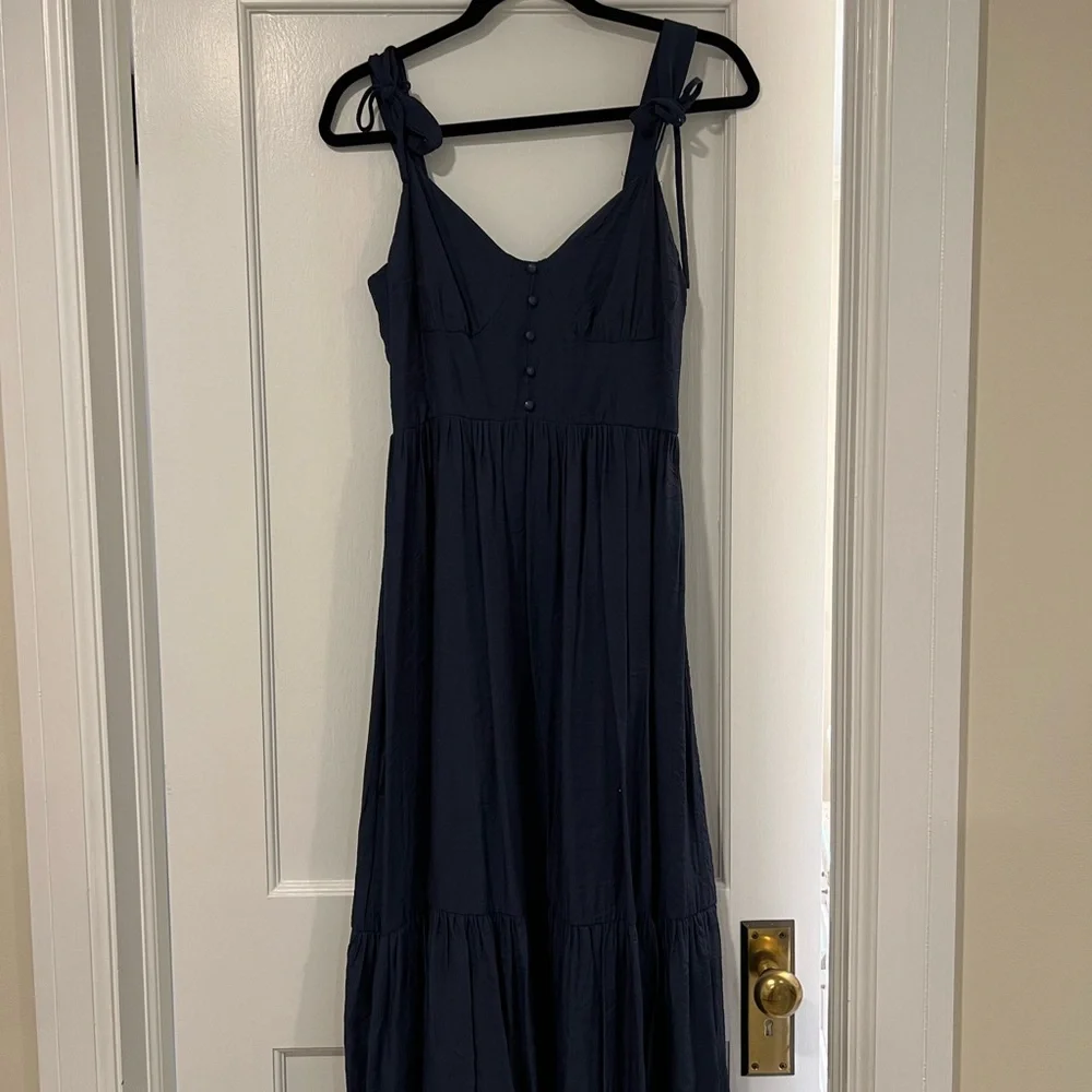Lulu's Endearing Beauty Midnight Blue Midi Dress - Picture 2 of 4